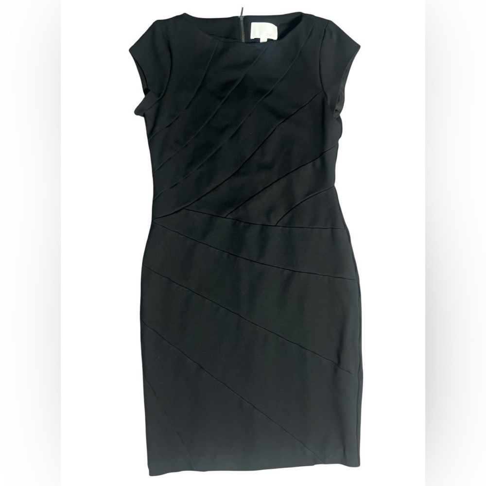 Ladies Dalia Black Knee Length Sheath Dress Size 4